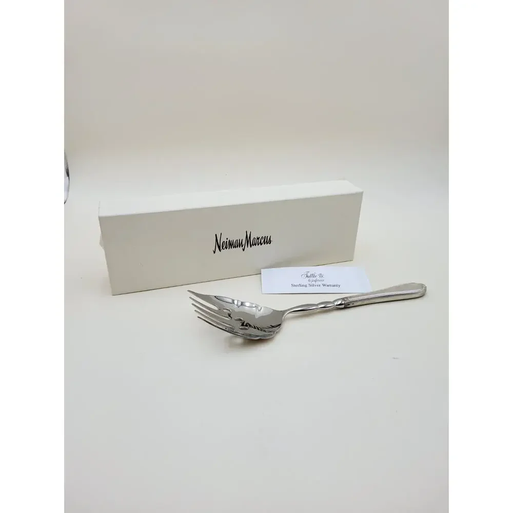 Tuttle Triumph Sterling Silver Serving Fork Modern Neiman Marcus ORIGINAL BOX